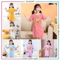 COD SDFGERGERTER ✨Nuanyun✨3-12Y Winnie the Pooh girl childrens nightdress casual homewear kids pajamas can be worn outside long girls T-shirt