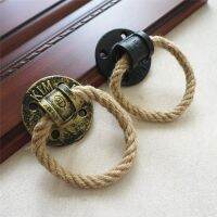 Vintage Drop Ring Cabinet Handles Drawer Knobs Hemp Rope Bronze Wardrobe Pulls Kitchen Accessories Antique Furniture Hardware  by Hs2023