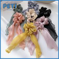 PETIHOME สีทึบ ริบบิ้น หมวก ผ้าพันคอหางม้า ยางรัดผม ที่คาดผมยางยืด เชือกผูกผม