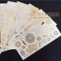 hot！【DT】◘  4pcs/lot Temporary Sticker Fake Gold and silver Tatoo sheets Flash Tatouage Metallic Tatto Aramex Tatuajes Dorados