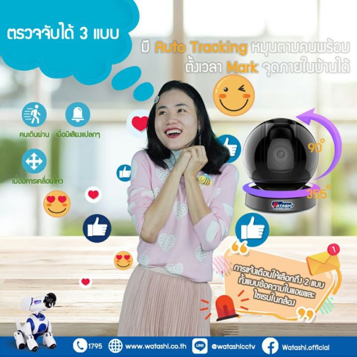 กล้องวงจรปิด-รุ่น-wip285-w-1080p-h-265-wi-fi-camera-กล้องไร้สาย-เชื่อมต่อง่าย-มีไซเรน-auto-tracking