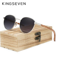 KINGSEVEN Fashion Polarized Sunglasses For Men Women Handmade Natural Wooden Eyewear Round Frame UV400 Protection Sun Glasses