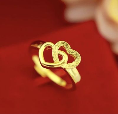 แหวนทองชุบลายดาวคลาสสิก HIALAMA   สำหรับคู่รักปรับขนาดได้อย่างอิสระคู่รักเรียบง่ายแหวนแหวนทรงขนาดกลาง(ผู้หญิง)นะจ๊ะ