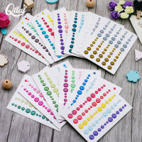 Enamel Dots Resin Stickers QITAI 13PCS Sugar Sprinkles Self-Adhesive For Scrapbooking DIY Crafts Card Making Decoration ES060