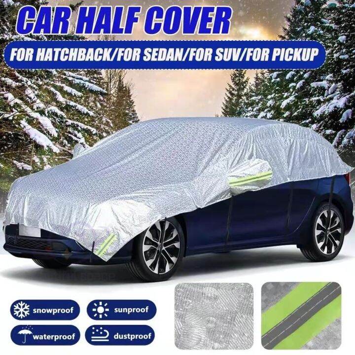 【Ready stock】Universal Half Car Cover Outdoor Sun UV Dust Resistant ...