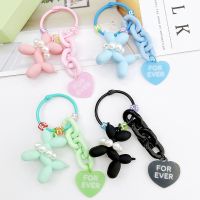 Cute Balloon Dog Keychain For Women Girls Cartoon Candy Color Dog Design Keyring Fashion Car Keychain Keys Accessories Wholesale