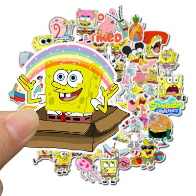 สติ๊กเกอร์ไดคัท สติ๊กเกอร์ สพันจ์บ็อบ สแควร์แพนส์ Sponge Bob Square Pants Die-cut sticker กันน้ำ PVC 50 ชิ้น 4-8 cm DIY ของสะสม ของเล่น ของเล่นถูกๆ ของเล่นเด็ก