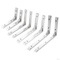 ✑✕✸  2x 6/8/10/12inch Stainless Steel Square Tube Shelf Support Brackets Microwave Oven Bookshelves Right Angle Shelf Brackets Frames