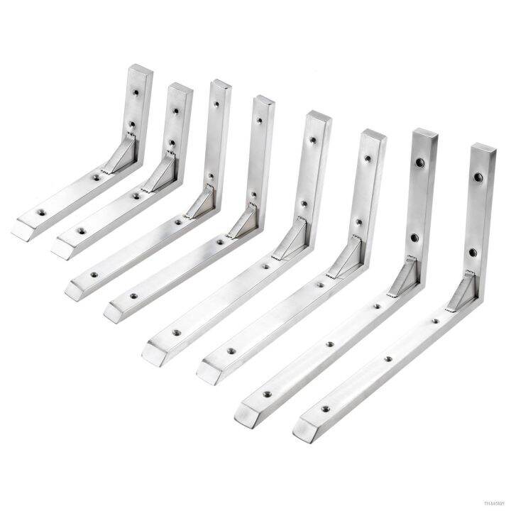 2x 6/8/10/12inch Stainless Steel Square Tube Shelf Support Brackets
