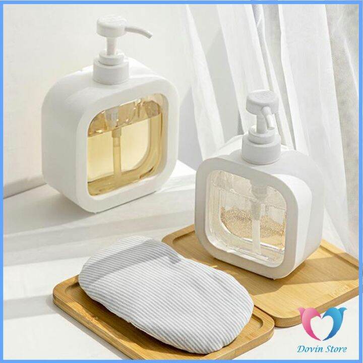 dovin-store-ขวดปั๊มสบู่เหลว-ขวดเปล่า-โลชั่น-เจลอาบน้ํา-300ml-500ml-bathroom-storage