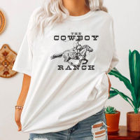 คาวบอย Rodeo 70S Vintage เสื้อยืด Retro สไตล์ตะวันตก Plus ขนาดแขนสั้น Cowgirl T เสื้อผู้หญิงน่ารักกราฟิก Tees สุภาพสตรี Tops