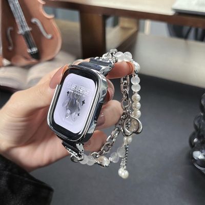 g2ydl2o สายนาฬิกาข้อมือ ประดับมุก และโซ่เหล็ก สําหรับ Redmi Watch 3 2 Lite Redmi Watch3