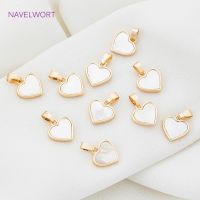 [LDMD] Heart/Butterfly Shape Charms Pendants Gold Plated Brass Metal Natural Shell Charms For DIY Jewelry Making Necklace Accessories