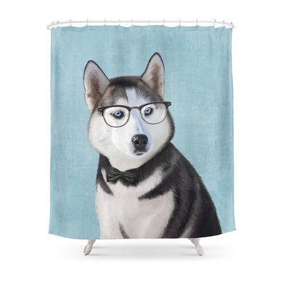 Mr Husky Shower Curtain With Hooks Home Decor Waterproof Bath Creative Personality 3D Print Bathroom Curtains