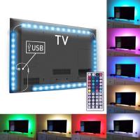 SmartPhonemall 4 x 50cm USB TV Epoxy Rope Light, Wide: 10mm, 3W IP65 Waterproof 30 LEDs SMD 5050 with 44-keys Remote Controller(Colorful Light)