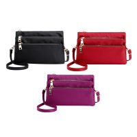 Multi-Compartment Simple Bag Fashion -Capacity Shoulder Bag Casual Multi-Zip Pocket -Body Bag