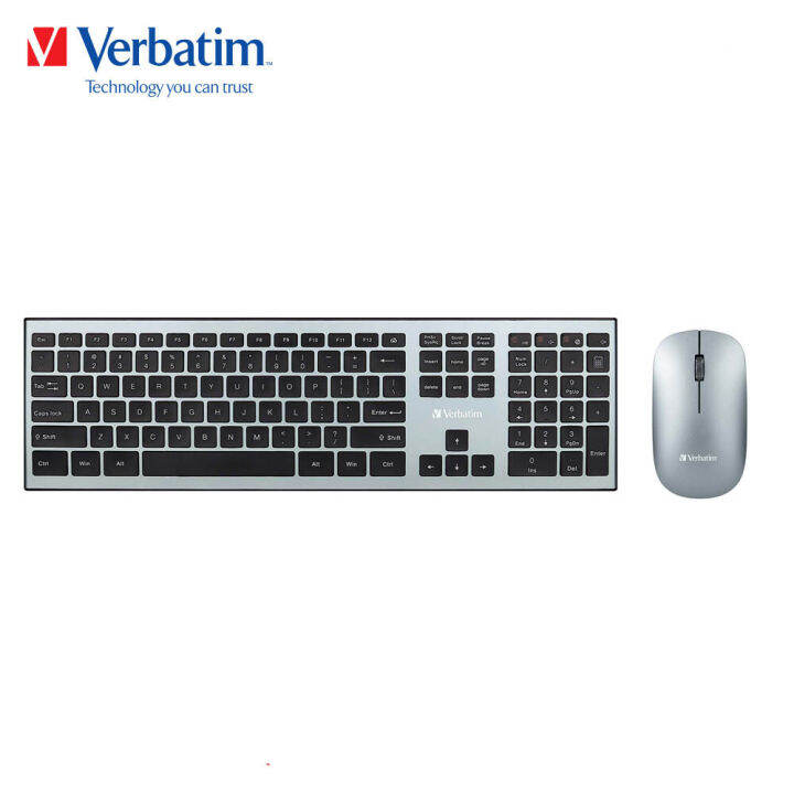 VERBATIM SILENT WIRELESS KEYBOARD & MOUSE COMBO, INVISIBLE OPTIC, EXTENDED BATTERY LIFETIME [2
