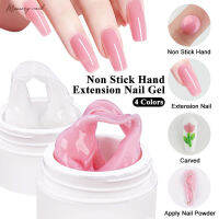 [ HS Non Sticky ] Extension Gel กาวต่อเล็บเจล แบบใส สีชมพูนู้ด ไม่เหนียวติด ใช้งานง่าย 15 มล. POLY GEL