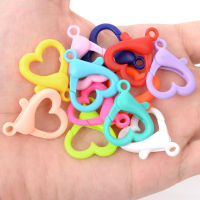 20 pcs Heart Candy สีพลาสติก Lobster Clasps Hooks Key Chain Sweet Key แหวนสำหรับ DIY พวงกุญแจเครื่องประดับทำอุปกรณ์เสริม-fi9o