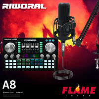 RIWORAL A8 ไมค์อัดเสียง ไมค์โครโฟน Condenser Microphone พร้อม ขาตั้งไมค์โครโฟน และอุปกรณ์เสริม คอนเดนเซอร์ไมโครโฟนมืออาชีพพอดคาสต์สตูดิโอไมโครโฟนเสียง 3.5 มิลลิเมตรคอมพิวเตอร์ไมค์สำหรับ YouTube คาราโอเกะเล่นเกมบันทึก