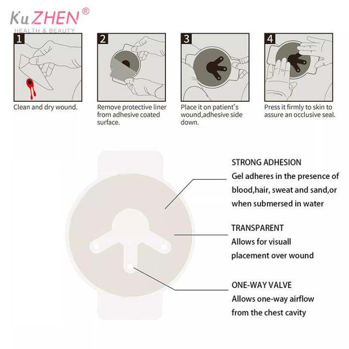 Occlusive Chest Seal Medical Vented Adhesive Dressing For Open Chest