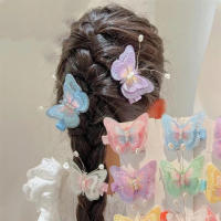 3D Butterfly Hair Accessory Embroidered Hairpin 3D Butterfly Hair Accessory Cute Hanfu Headwear Princess Hairpin Liu Hai Side Clip Childrens Hair Jewelry Immortal Hairpin Girls Hair Accessory Super Cute Headpiece Luxurious Hair Ornament