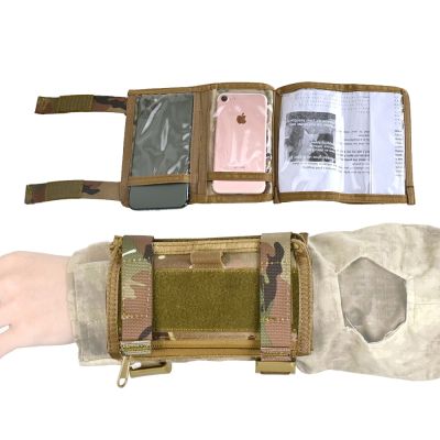Perlengkapan taktis lengan gelang tangan pemegang peta pergelangan tangan kantong tali lengan tas ponsel luar ruangan tas aksesori peralatan militer Atfg