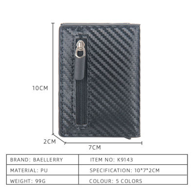 2021 Rfid Men Card Wallets Free Name Engraving Carbon Fiber Slim Mini Wallet Magnetic Button Card Holders Small Card Purse
