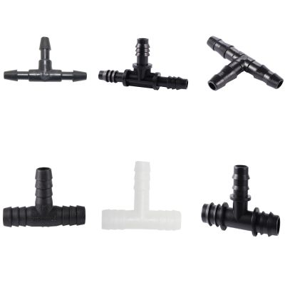 【YF】❈  Barbed 3-Way Tee 3mm 4mm 8mm 10mm 13.5mm Hose Accessories Joint T-Shape Pipe Fittings Adaptors 20Pcs