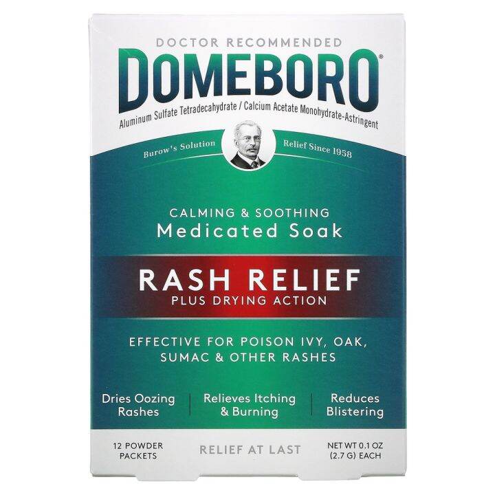 Domeboro Calming & Soothing Medicated Soak Rash Relief for Poison Ivy