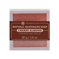 BATH &amp; BLOOM Cherry Almond Soap 80g. บาธ แอนด์ บลูม สบู่อาบน้ำ กลิ่นเชอรี่อัลมอนด์ สครับขัดผิวช่วยให้ผิวชุ่มชื้น 80 กรัม