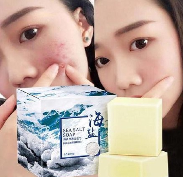 Sea Salt Soap Removal Pimple Pores Acne Treatment Cleaner Moisturizing