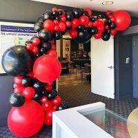 1Set Red and Black Gold Balloons Garland Arch Kit 18th 21st 30th 40th 50th Birthday Party Decorations Valentines Day Globos Balloons