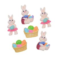 Resin Easter Bunny Easter Egg Basket Cabochons Easter Day Party Scrapbook Embellishment Decorations