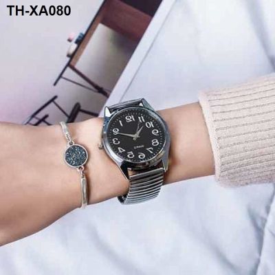 Table contracted old people watch the man and women digital spring steel band quartz watches