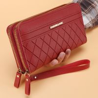 Dompet kulit Pu sederhana untuk wanita rumbai dompet koin pemegang kartu dompet desainer ritsleting ganda tas uang wanita