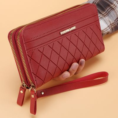 Simple Pu Leather Wallet for Women Tassel Coin Purse Card Holder Designer Womens Wallet Double Zipper Female Clutch Money Bags