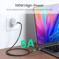 UGREEN 100วัตต์ USB Type C เพื่อ USB C เคเบิ้ลสำหรับ Samsung Galaxy S21สายชาร์จอย่างรวดเร็ว5A สำหรับ สนับสนุนค่าเร็ว4.0สาย USB