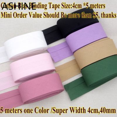 4cm 5M Cotton Bias Binding Tape  Fold Tape DIY Craft handmade sewing Cloth material Trim tape ribbon Accessories Trim/Edging