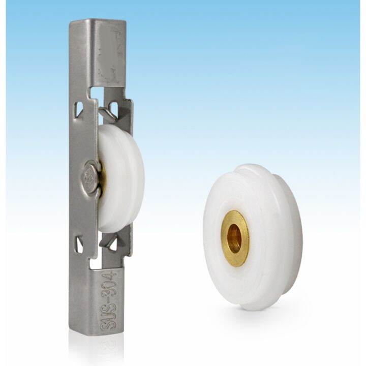 4pcs-sliding-door-pulley-mute-single-pure-copper-sliding-roller-pulley-wheel-convex-concave-wheel-for-6-10mm-glass-thickness