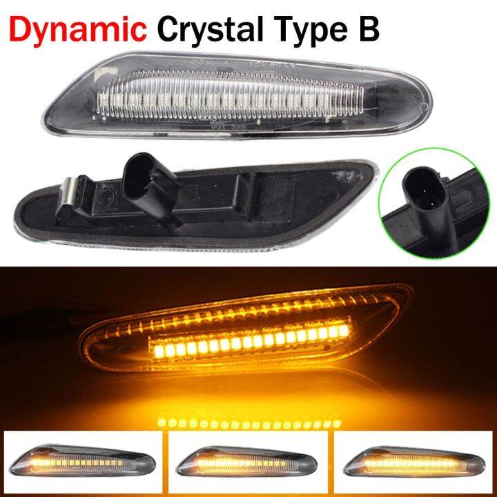 2ชิ้นสำหรับ-bmw-led-dynamic-ด้านข้างสัญญาณไฟเลี้ยวไฟกะพริบต่อเนื่องสำหรับ-e90-e91-e92-e93-e60-e87-e46-e82ไม่มีข้อผิดพลาด