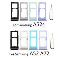 เหมาะสำหรับ Samsung Galaxy A02 A12 A52s A52 A72โทรศัพท์5G ของแท้ใหม่ซิมชิปถาด SD การ์ดอะแดปเตอร์ที่ใส่ช่องลิ้นชักอะไหล่ + เครื่องมือ