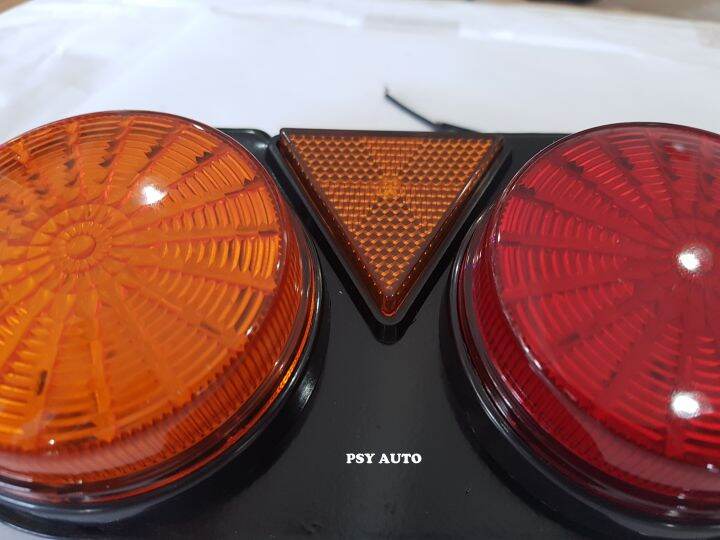 ไฟสต๊อปแลมป์-stop-lamp-ไฟราวข้าง-2ตอนกลม-มีทับทิม-ส้ม-แดง-12v-24v-ซ้าย-ขวา-มีขายเป็นคู่-และแยก