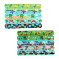 Clap Circles Slap Bracelet Dinosaur Wristbands Kids Halloween Dino Theme Soft Bracelets Child Costume Giftbag Stuffings