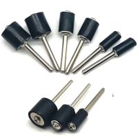 ♣♕▩ 6pcs Rubber Mandrel 1/8 1/4 inch Grinder Drum Sanding Sandpaper Circle Kit Polishing Nails For Dremel Rubber Drum Mandrel