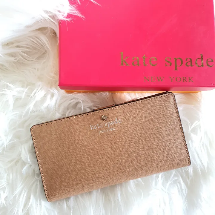 Authentic Kate Spade Mocha Cedar Street Stacey Long Leather Women's Snap  Wallet | Lazada PH