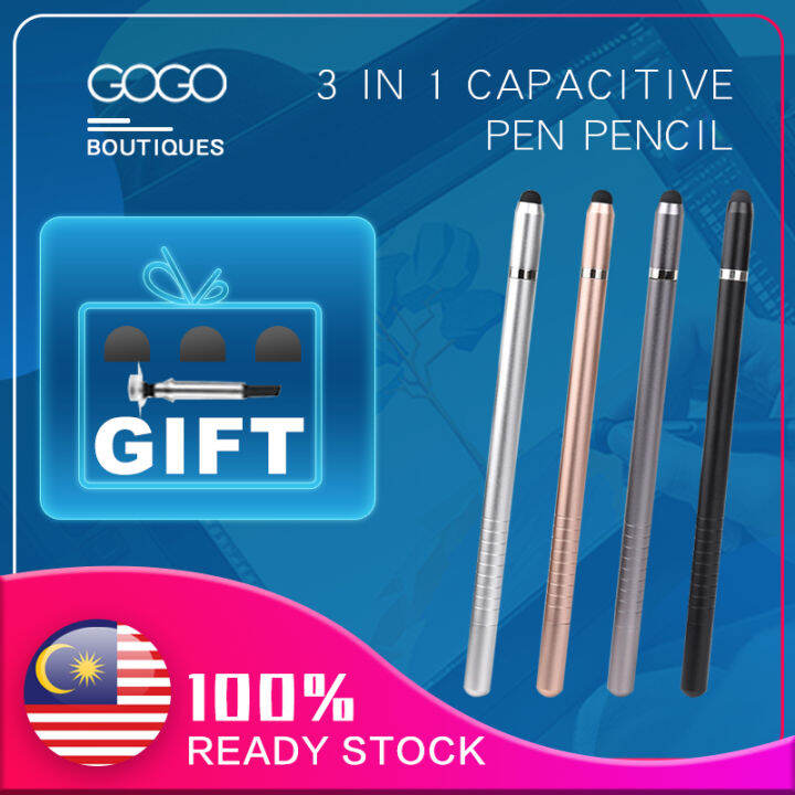 【Malaysia Ready Stock】Universal 3 In 1 Capacitive Pen Pencil Touch