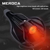 [Super bright bulb] MEROCA จักรยานไฟฉายขี่จักรยานไฟท้าย USB ชาร์จอัจฉริยะเหนี่ยวนำจักรยานกลับแสง8โหมดแสงอานโคมไฟ