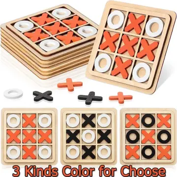 Wooden Tic Tac Toe Board Game XO Chess Parent Child Interaction