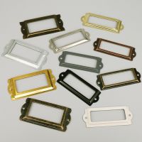 4PCS Antique Iron Tag Label Frame Name Card Holder Cabinet Drawer Box Case Metal Frame with Screws Furniture Hardware Door Hardware